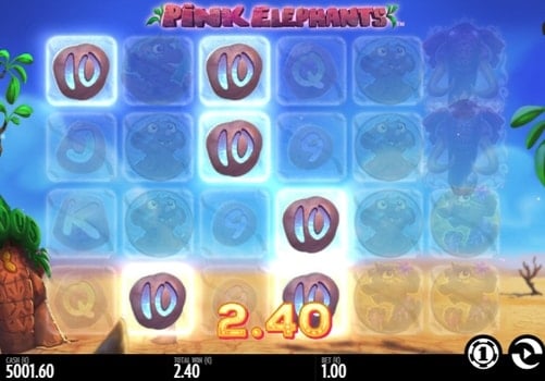 Призовая комбинация на линии в игровом автомате Pink Elephants